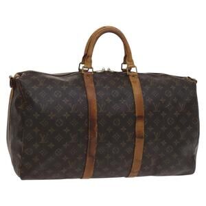 LOUIS VUITTON Monogram Keepall Bandouliere 50 Boston Bag M41416 LV Auth 113879